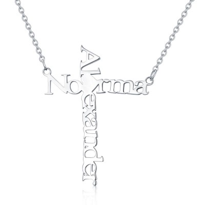 Collar personalizado con dos nombres cruzados