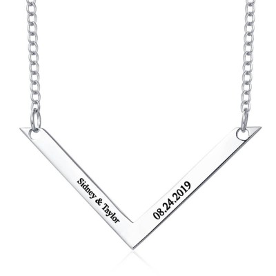 Collar de barra grabado para pareja
