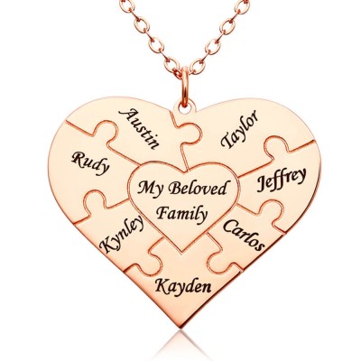 Collar personalizado en forma de corazón de 1 a 8 piezas, regalo para mamá y abuela