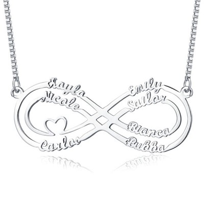 Collar personalizado con nombre infinito con 1-8 nombres