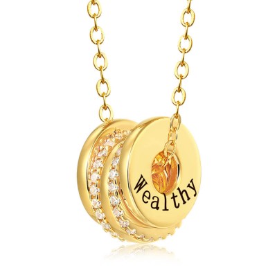 Collar personalizado con nombre de anillo con 1-10 nombres