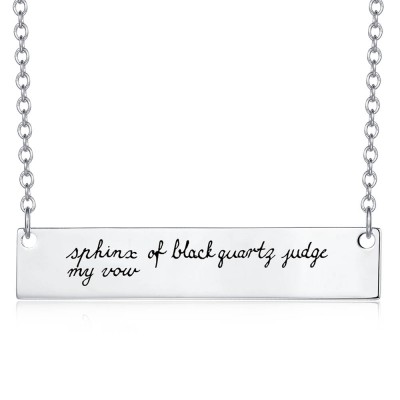 Collar personalizado con escritura a mano | Collar con firma de barra vertical
