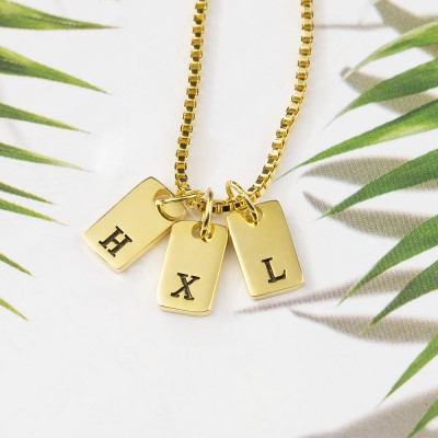 Collar con nombre colgante personalizado con grabado 1-10 nombres