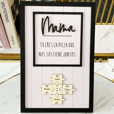 Piezas de rompecabezas personalizadas Signo de nombre Regalo del día de la madre