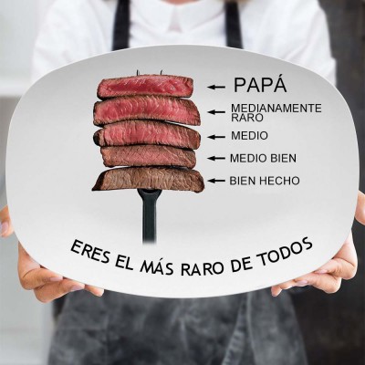 Plato para asar a la parrilla personalizado de papá Regalo para el Día del Padre