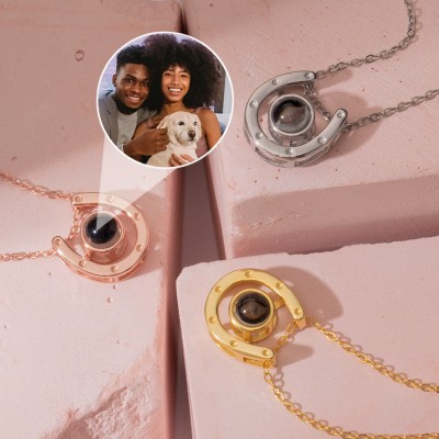 Collar de proyección de regalo personalizado para amantes de los caballos para esposa, regalo del día de San Valentín para novia