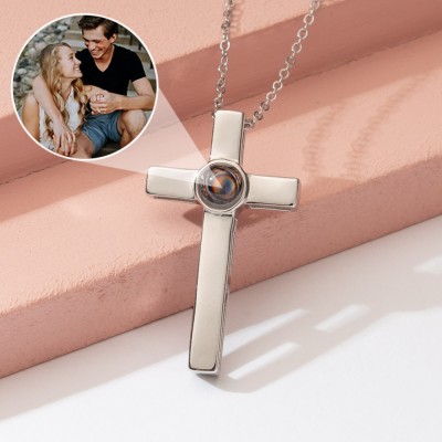 Collar de proyección cruzada personalizado con imagen, regalo de aniversario para el marido, regalo del día de San Valentín para él