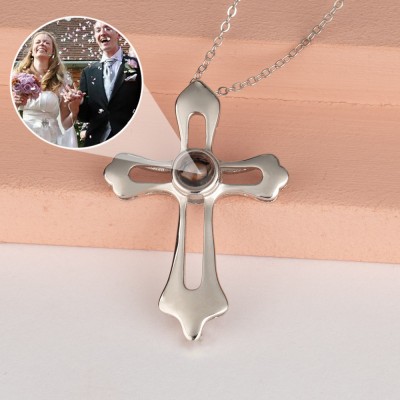 Collar personalizado con proyección de fotos cruzadas para hombre, regalo de amor para marido, regalo del Día de San Valentín para novio