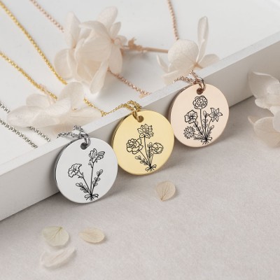 Collar de flor de nacimiento personalizado