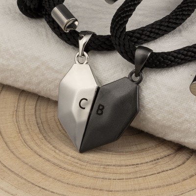 Pulsera de corazón de mosaico magnético personalizado de 2 piezas