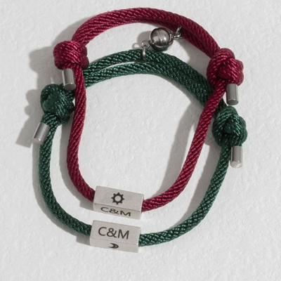 Juego personalizado de 2 pulseras magnéticas a juego para parejas