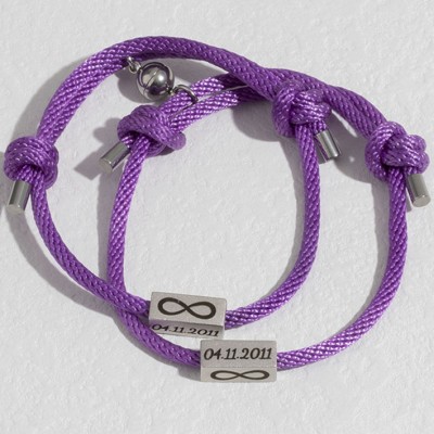 Juego personalizado de 2 pulseras magnéticas a juego para parejas