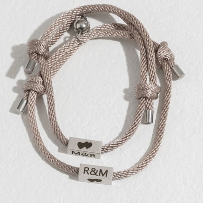 Juego personalizado de 2 pulseras magnéticas a juego para parejas