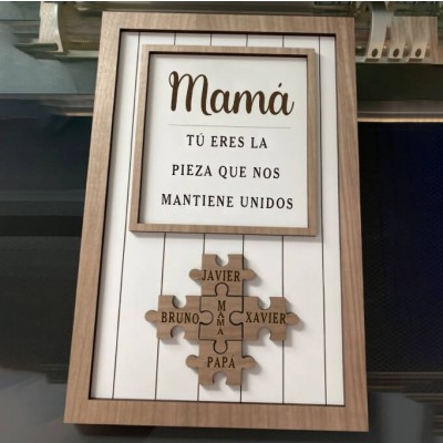 Piezas de rompecabezas personalizadas Signo de nombre Regalo del día de la madre