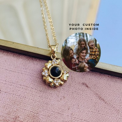 Collar personalizado de proyección de fotos de girasol