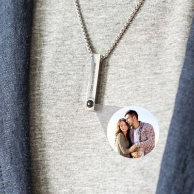 Collar de proyección de fotos personalizado para hombres, regalo para novio, regalo de aniversario para marido y esposa