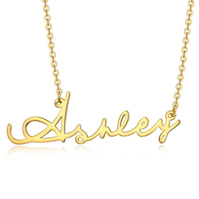 Collar personalizado con nombre clásico en oro de 18 quilates para ella