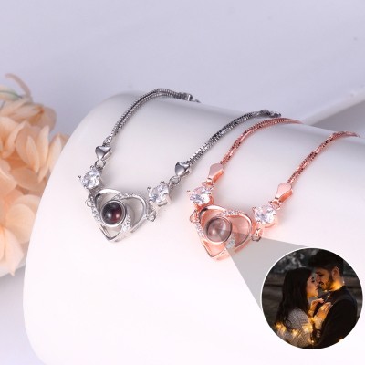 Pulsera de proyección de fotos conmemorativa personalizada, regalo para pareja, aniversario de boda, cumpleaños