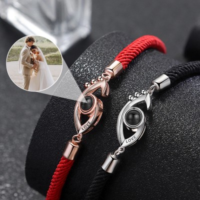 Pulsera de proyección de fotos conmemorativa personalizada, regalo para pareja, aniversario de boda, cumpleaños