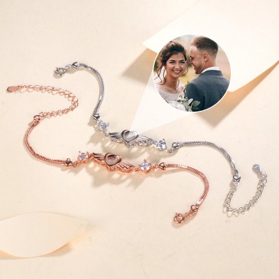 Pulsera de proyección de fotos conmemorativa personalizada, regalo para pareja, aniversario de boda, cumpleaños