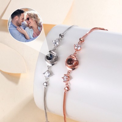 Pulsera de proyección de fotos conmemorativa personalizada, regalo para pareja, aniversario de boda, cumpleaños
