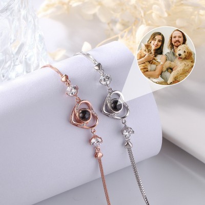 Pulsera de proyección de fotos conmemorativa personalizada, regalo para pareja, aniversario de boda, cumpleaños