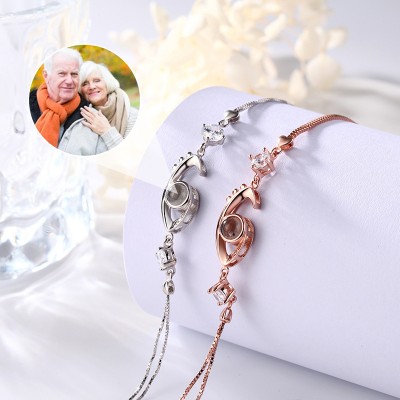 Pulsera de proyección de fotos conmemorativa personalizada, regalo para pareja, aniversario de boda, cumpleaños