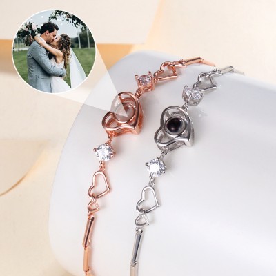 Pulsera de proyección de fotos conmemorativa personalizada, regalo para pareja, aniversario de boda, cumpleaños