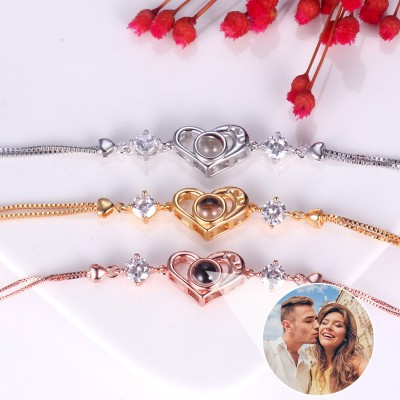 Pulsera de proyección de fotos conmemorativa personalizada, regalo para pareja, aniversario de boda, cumpleaños