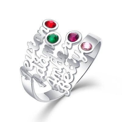 Anillos con nombre personalizados Anillos con nombre apilables baratos en linea Adorlla Mexico