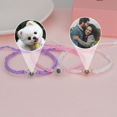 Pulsera de proyección de fotos de corazón personalizada con imagen en el interior Ideas de regalos de Navidad Joyería conmemorativa de mascotas