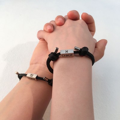 Juego personalizado de 2 pulseras magnéticas a juego para parejas