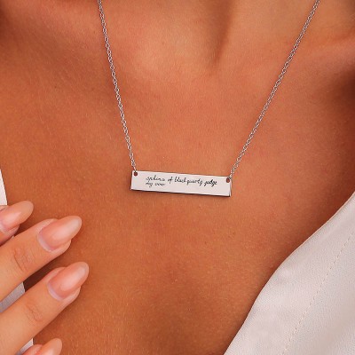 Collar personalizado con escritura a mano | Collar con firma de barra vertical