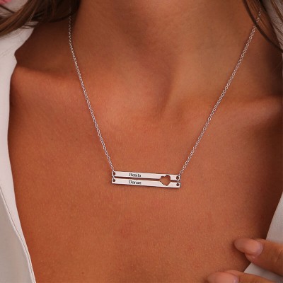 Collar grabado con doble barra