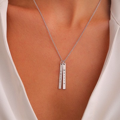 Collar de barra grabado para pareja