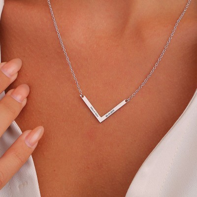 Collar de barra grabado para pareja
