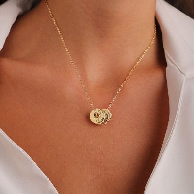 Collar personalizado con nombre de anillo con 1-10 nombres