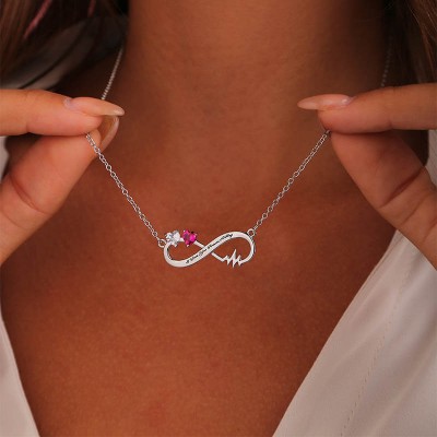 Personalizar collar con nombre infinito con piedras de nacimiento