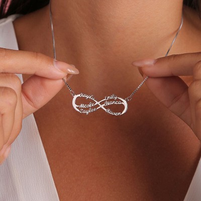 Collar personalizado con nombre infinito con 6 nombres