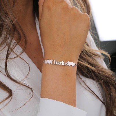 Pulsera con nombre personalizado en plata | Longitud ajustable