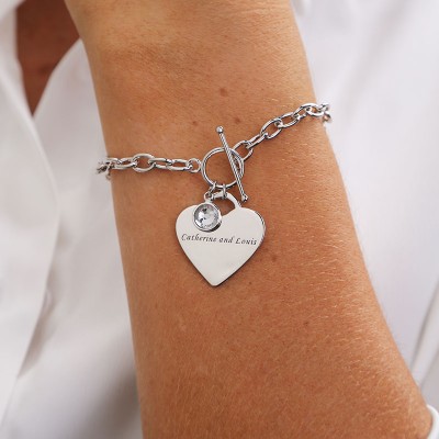 Pulsera de abalorios personalizada con colgante de piedra natal