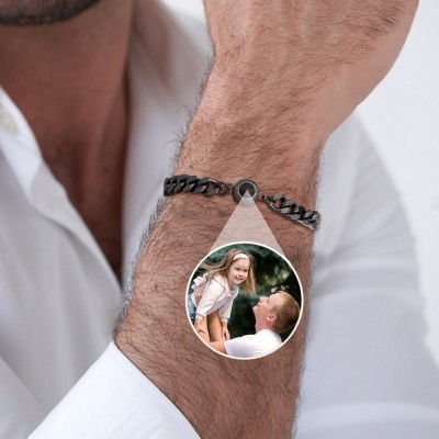 Pulsera de proyección de fotos personalizada con imagen en el interior, regalos únicos para hombres, regalo del Día del Padre de hija