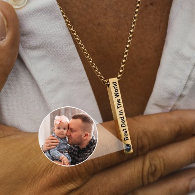 Proyección de barra personalizada Collar grabado Regalo conmemorativo Ideas de regalos para el día del padre