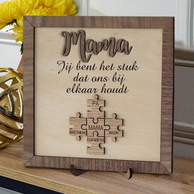 Piezas de rompecabezas personalizadas Signo de nombre Regalo del día de la madre
