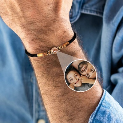 Pulsera de proyección de fotos personalizada para hombres con imagen en el interior, regalo único para regalos del Día del Padre