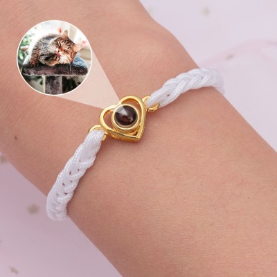 Pulsera de proyección de fotos de corazón personalizada, regalos de Navidad únicos para mujeres