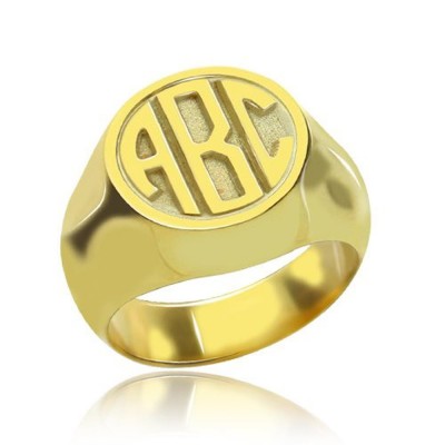 Anillo con monograma grabado personalizado de plata esterlina S925