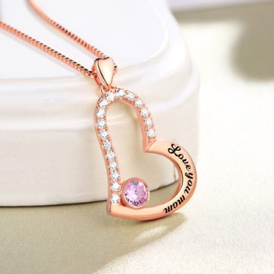 Collar de piedra natal de Love You Mom