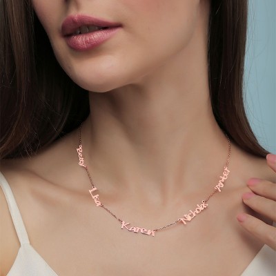 Collar con nombre personalizado 1-6 chapado en oro rosa de 18 quilates para ella