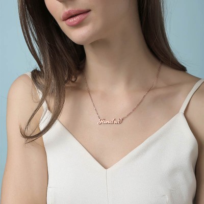 Collar personalizado con nombre "Carrie" chapado en oro rosa de 18 quilates